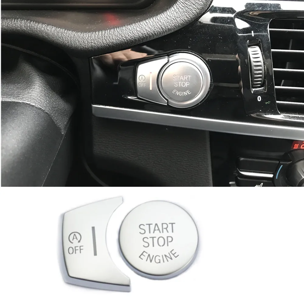 Chrome Engine Start Stop Push Switch Button Trim Cover Sticker For BMW X3 X4 X5 X6 F15 F16 F25 F26