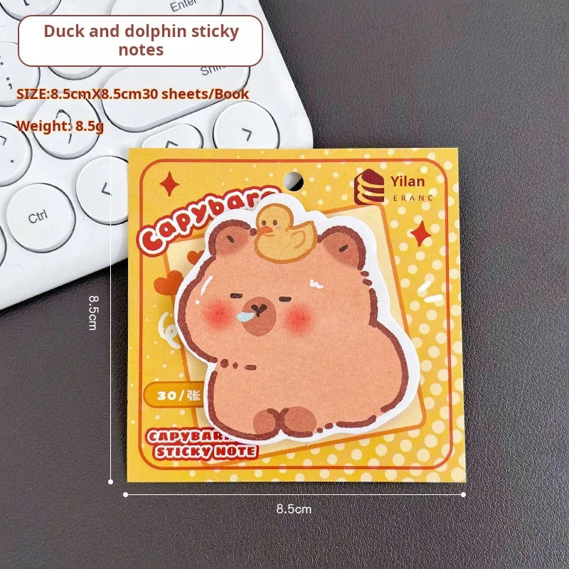 4Pcs/Lot Cute Cartoon Pufferfish Memo Pad Sticky Notes Kawaii Capybara Irregular Notepaper Student School Stationery Notepad