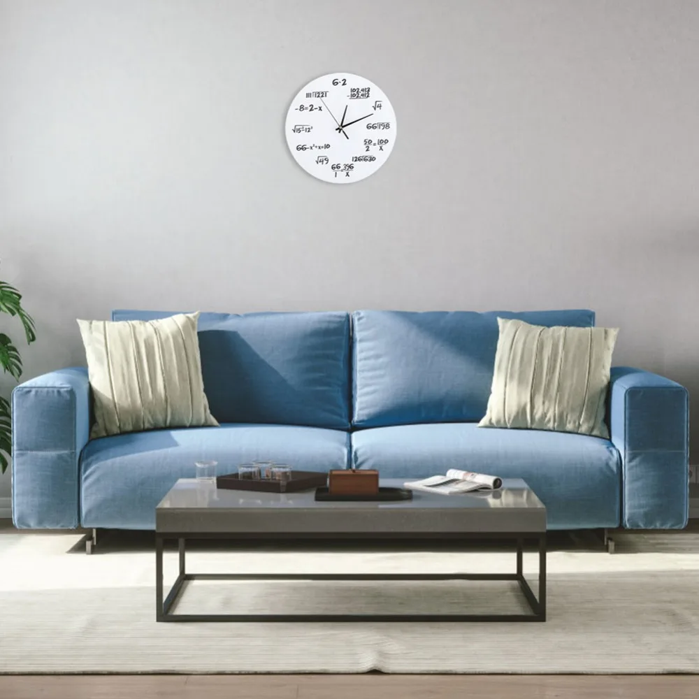 Density Board Circular Acrylic Silent Wall Clock 11.81in No Glass Cover Design No Tick Indoor Wall Timepiece White