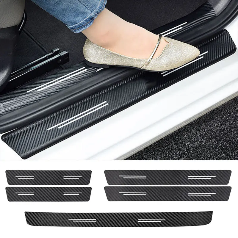 

Carbon Fiber Car Trunk Bumper Protective Sticker Interior For seat leon ibiza Alhambra Exeo Altea Arona Mii IBL Car Accessories