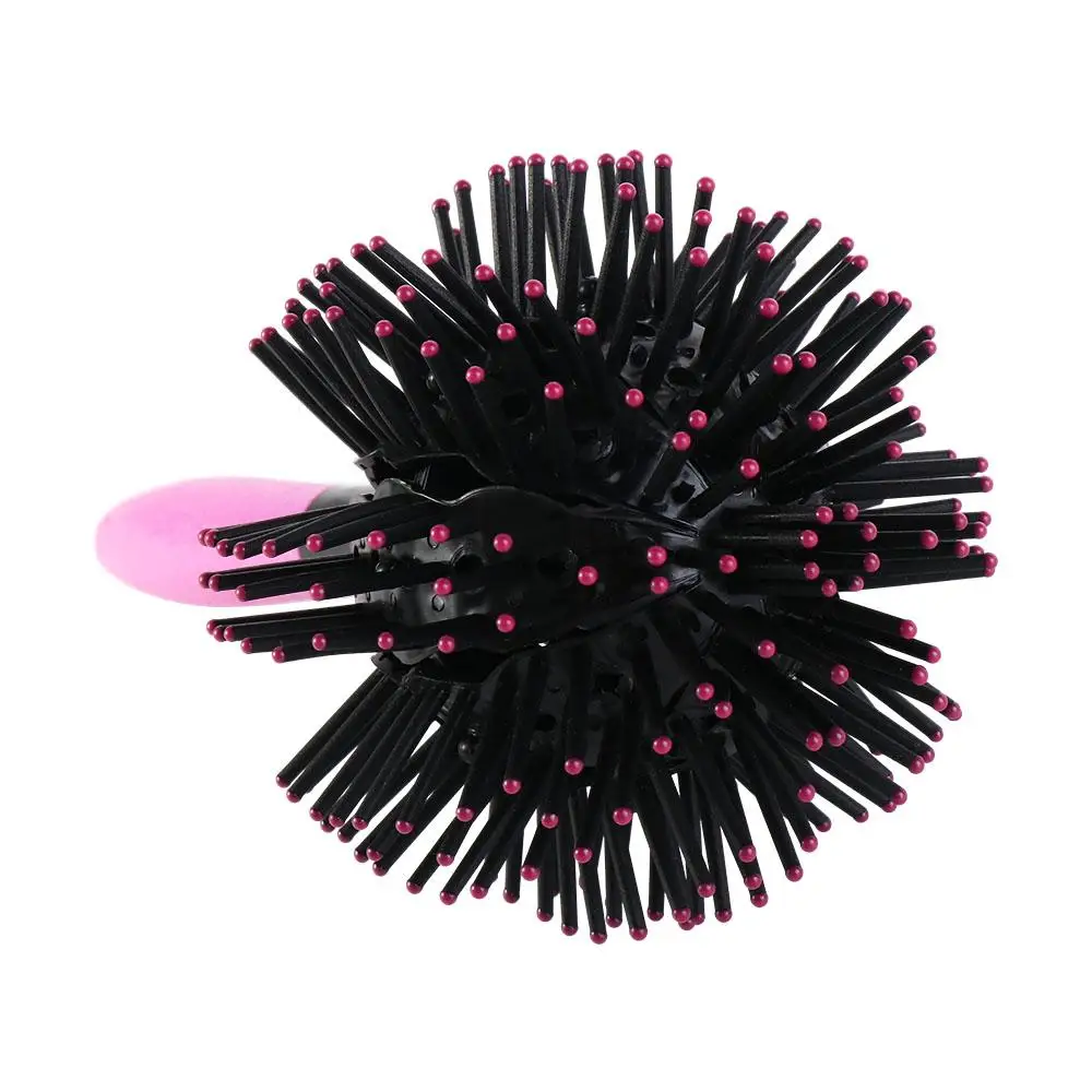 Plastic 3D Round Hair Brushes Comb Pink Spherical 360 Degree Ball Hairbrush Massage Anti-Static Round Curly Hair Comb Salon
