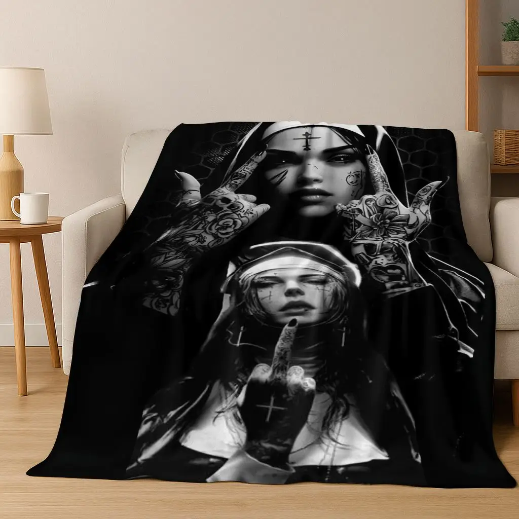 Terrifying Ghost Spirit Apparition Specter Skull Gothic Flannel Blanket,Cozy Soft Throw Blanket for Home Bedroom Bed Sofa Cover