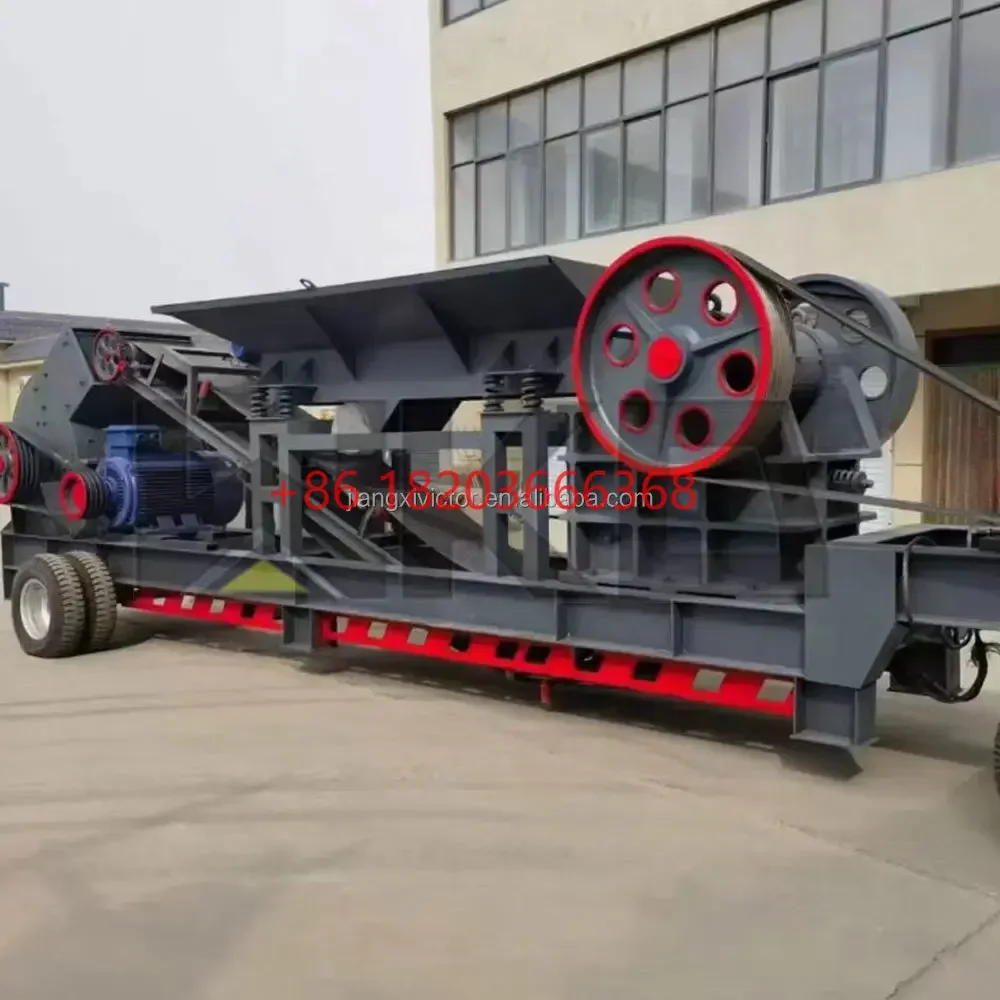 YG Customized Mobile Mining Ore Jaw Crusher With AC Motor And Bearing High Productivity Construction Use Crushing Station With C
