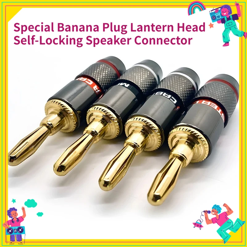 

Special Banana Plug Lantern Head Self-Locking Speaker Connector Weld-Free Binding Post Audio Wire Connector for Power Amplifier