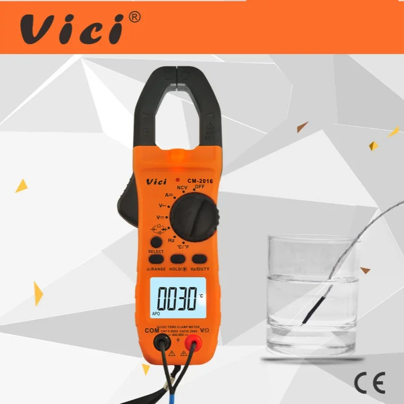 VICI AC/DC Digital Clamp Multimeter CM-2016 NCV High Quality True RMS Multifunction Clamp Strap Dry Battery