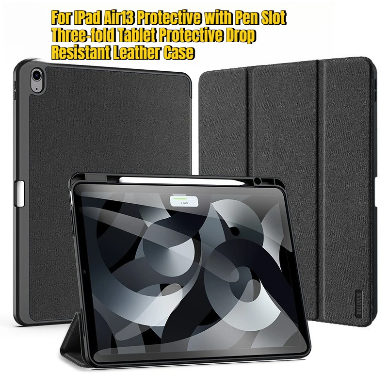 

For IPad Air13 Protective with Pen Slot Three-fold Tablet Protective Drop Resistant Leather Case