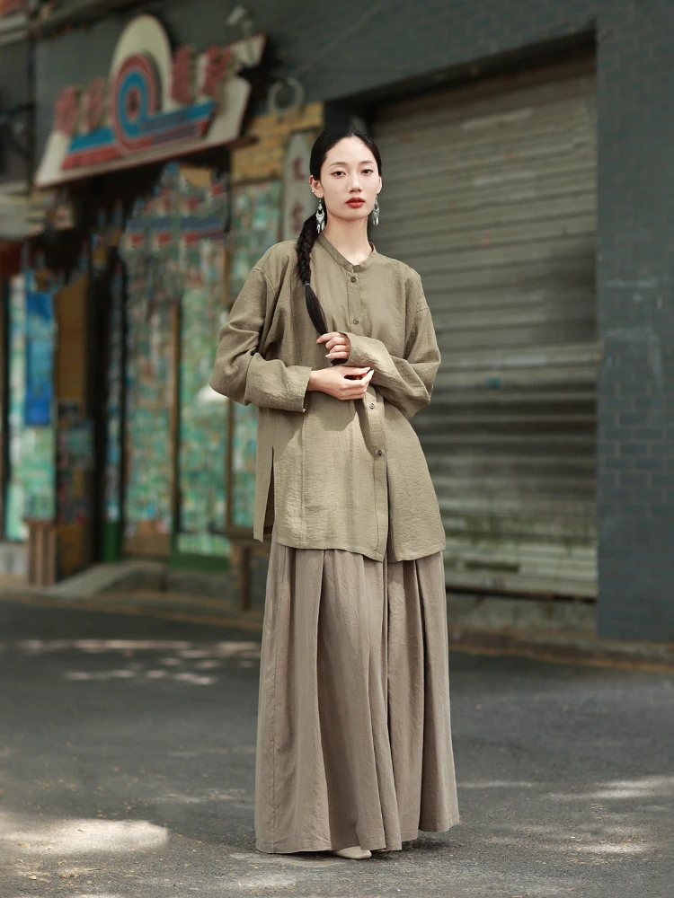 

Loose Wide Leg Casual Pants Elastic Waist Silk Feeling Dragging Pants Easy to Build Long Legs Comfortable Sensation 2200