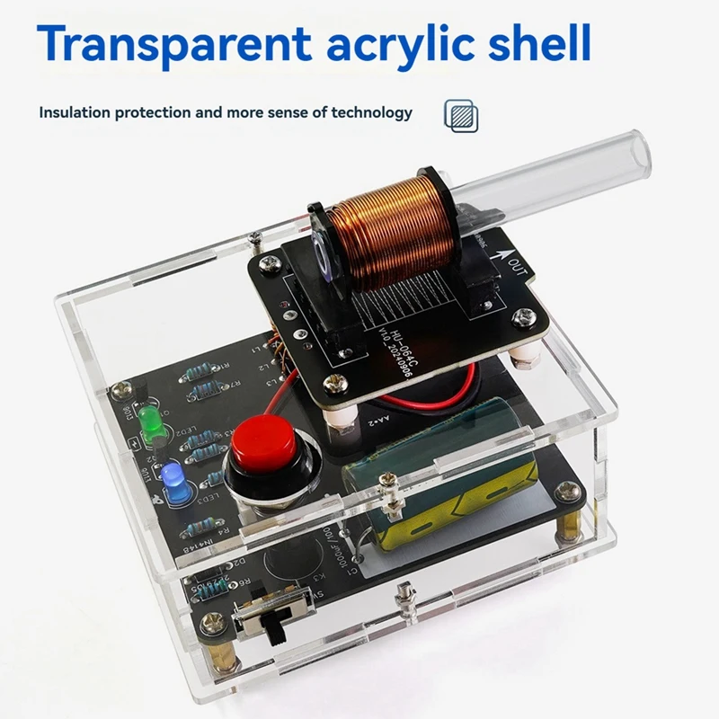 Nadajnik elektromagnetyczny DC 3V DIY zestaw elektroniczny, armata elektromagnetyczna wysokiego napięcia, moduł mini konwertera napięcia