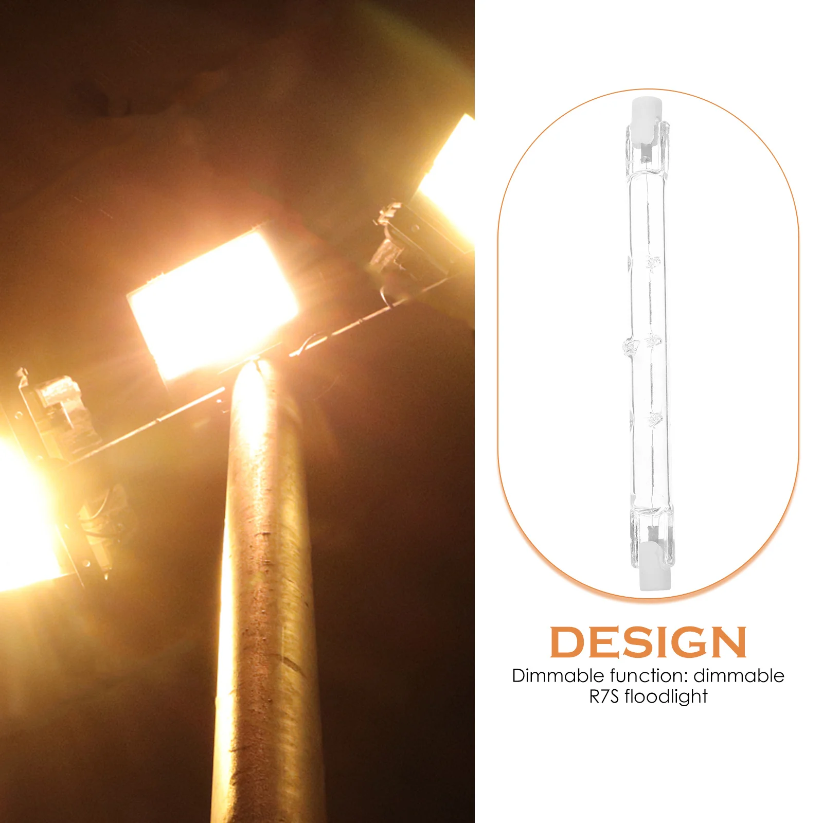 

200W Dimmable Halogen Bulb Base Sturdy Ceramic Glass Light Replacement Halogen Bulbs Replaceable Light