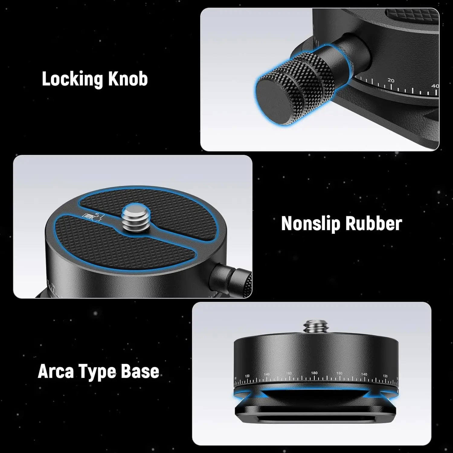 NEEWER 파노라마 퀵 릴리즈 플레이트 360 °   DSLR 카메라 캠코더용 스케일드 패닝 헤드 카메라 삼각대 마운트 어댑터 ﻿