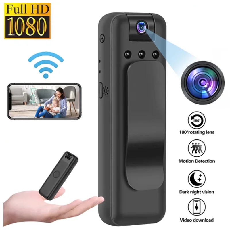 128GB1080P Mini telecamera corpo con Wifi portatile piccolo videoregistratore digitale BodyCam Videocamera in miniatura per visione notturna a infrarossi