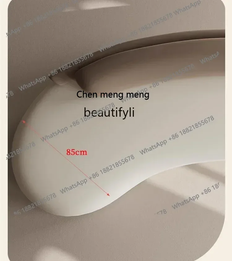 Z183 Y48 sofá curvo de viento crema, sofá ligero de diseño de lujo para sala de estar, sofá de tela para salón de belleza