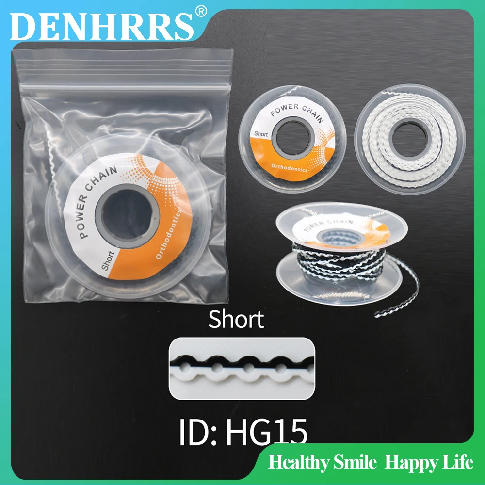 Dual Color Dental Orthodontic Power Chain 15Feets/Roll Chain Short Type Two Tone