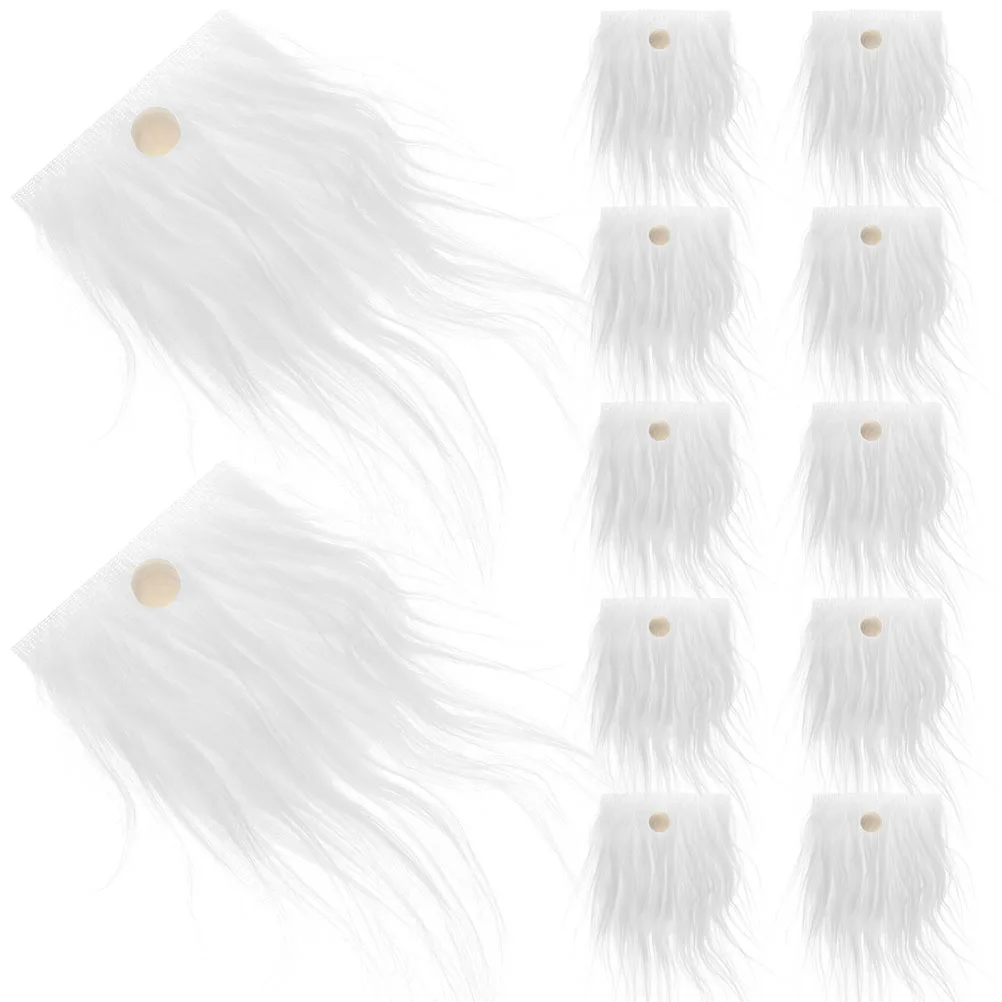 

24 set White 18x9cm Gnome Beards Hair Accessories Wooden Balls Craft Supplies Lightweight DIY Decorations Safe Material