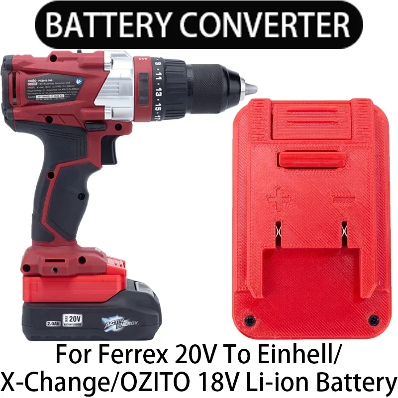 

The Adapter for Ferrex 20V Lithium-ion Battery Is Converted To OZITO 20V Cordless Electric Drill Power Tool Accessories