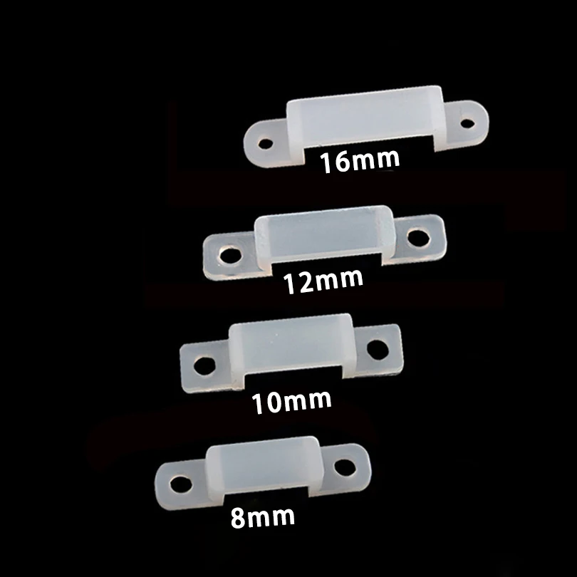 100pcs/lot 8mm 10mm 12mm 16mm Silicon Clip for Fixing IP67 IP68 Waterproof LED Strip Light