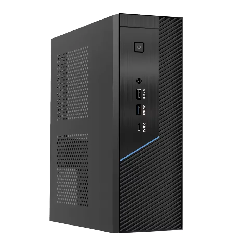 

Корпус Mini 8,3 л для настольного офиса, корпус HTPC, поддерживает материнскую плату M-ATX, небольшой блок питания 1U, корпус для компьютера с дисплеем половинной высоты