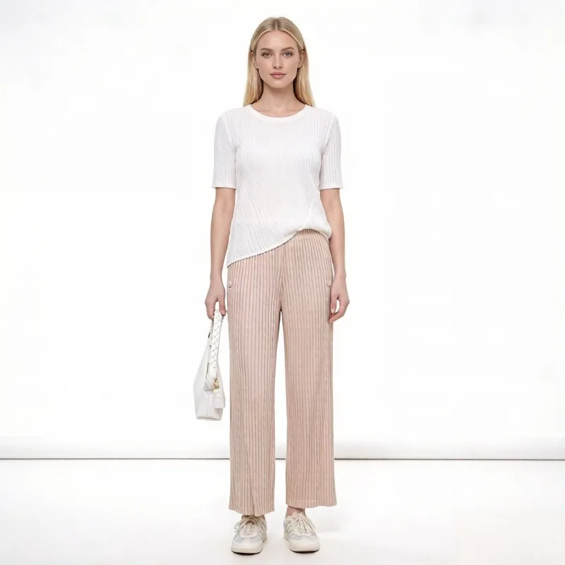 

Новые плиссированные брюки Miyake 2026 для женщин: свободный крой, универсальные, с высокой талией, драпированные, повседневные, простые плиссированные брюки