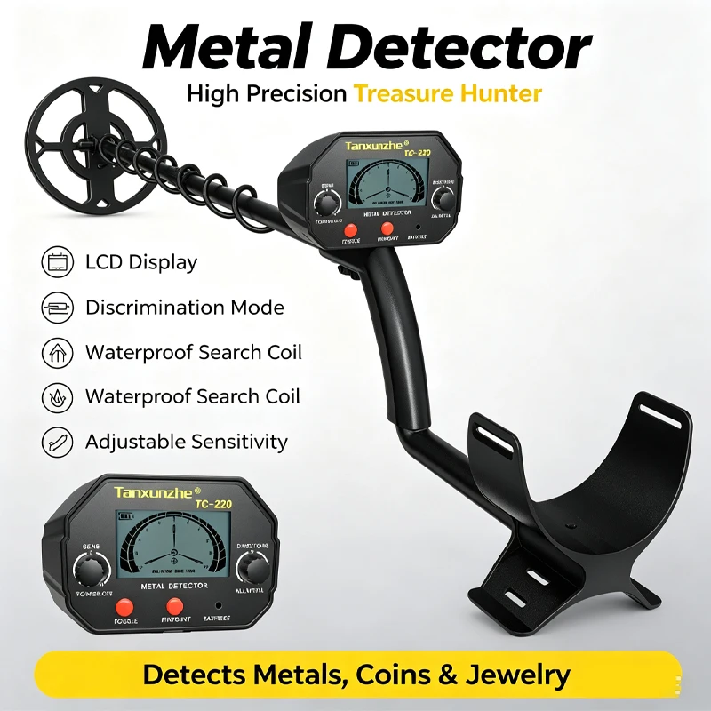 Underground Metal Detector Waterproof Search Coil Discrimination Pinpoint Treasure Hunter Gold Coin Jewelry Detecting Equipment
