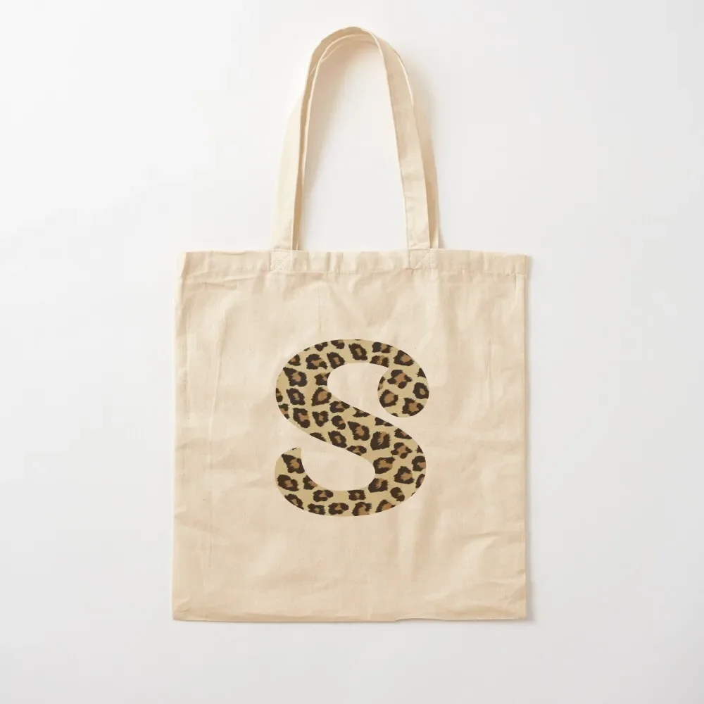 

Letter S Leopard Cheetah Monogram Initial Tote Bag tote bag Gift bag