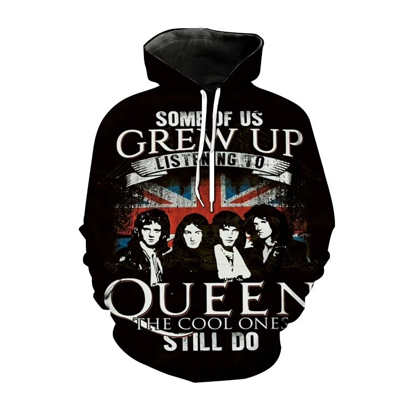 Queen 3D Print Hoodies Rock Band Sweatshirt Men Women Fashion Kids Hoodie Hip Hop Pullover Singer Freddie Mercury Coat