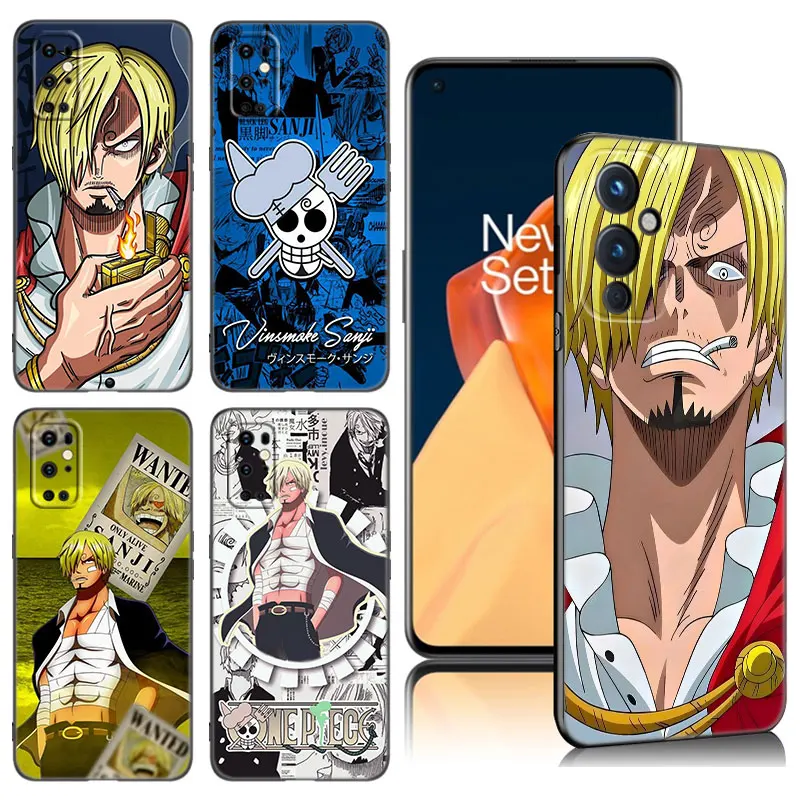 Anime One Piece Sanji Black Silicone Phone Case For OnePlus 9 10 11 12 ACE 2V Pro 9RT 10T 10R Nord CE 2 3 Lite N10 N20 N30 5G