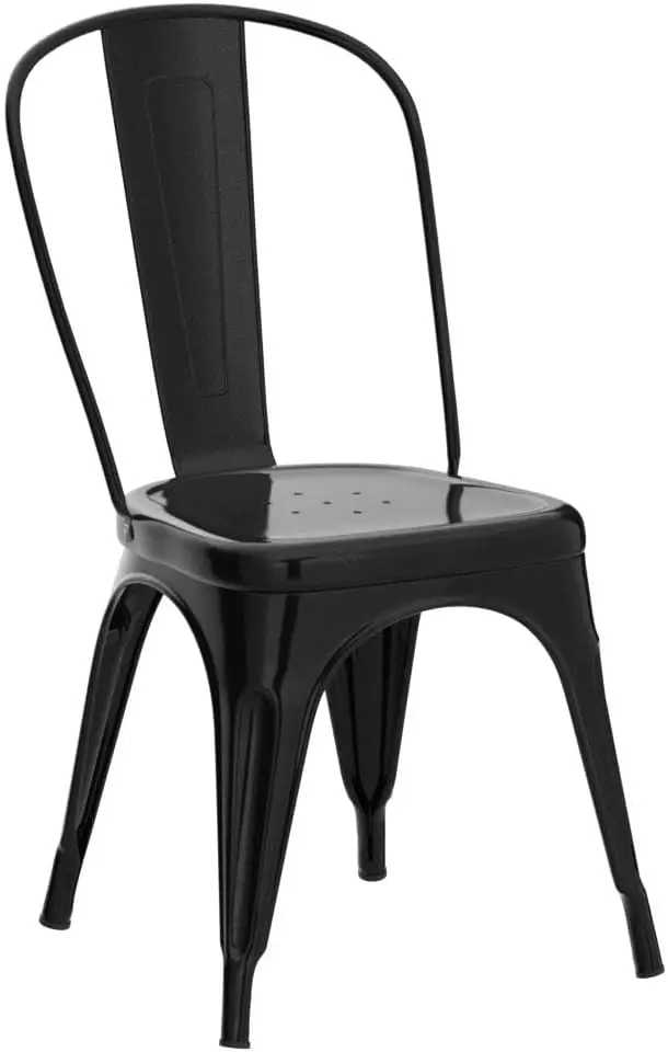 Metal Dining Chair Farmhouse Tolix Style for Kitchen Dining Room Café Restaurant Bistro Patio, 18 Inch, Stackable, Waterproof In