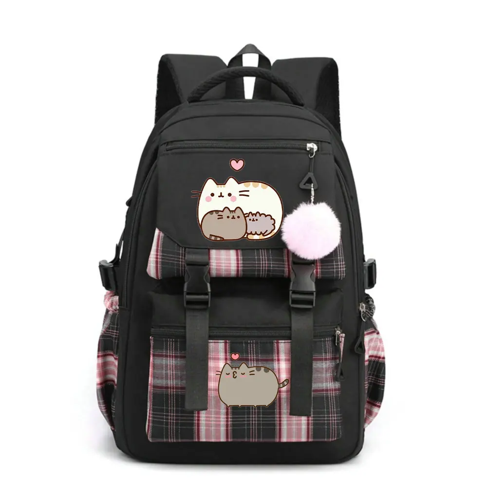 Fat Cat Student School Backpack Cartoon Kawaii Boys Girls Rucksacks College Mochila Teenager Casual Travel Bags