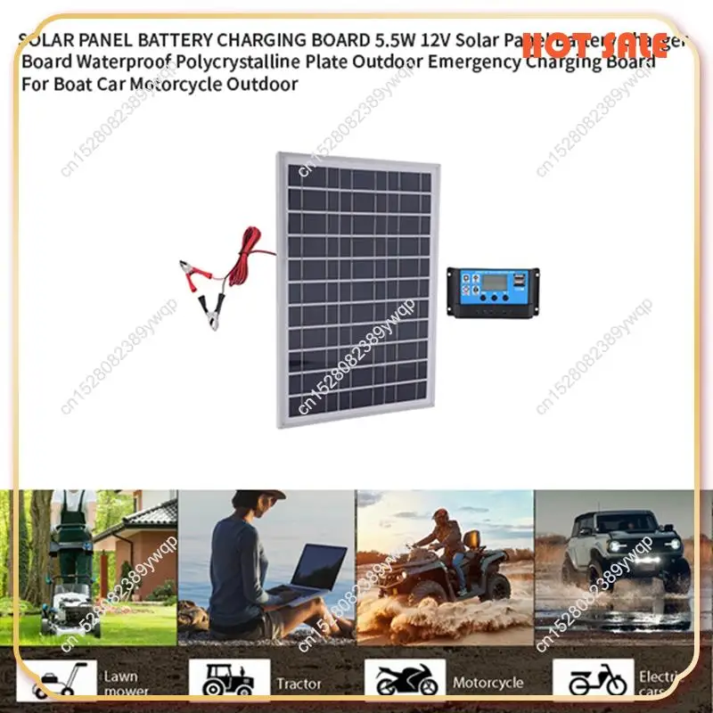 

ABFA Solar Power System Battery Charger 25W Solar Panel Courtyard Outdoor Camping Emergency Charging Board