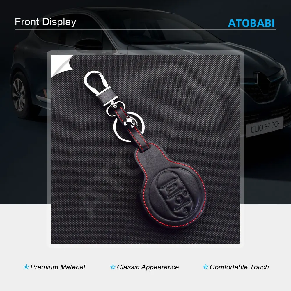 Leather Car Key Cover For BMW Mini Cooper S 2019 JCW Hatch Countryman Clubman Hardtop Smart Remote Fob Shell Cases Protector Bag - view 4