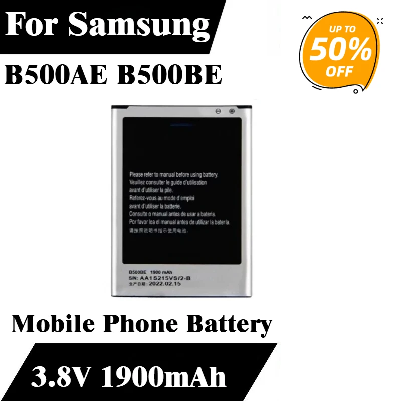 

3.8V 1900mAh B500AE B500BE Battery For Samsung Galaxy S4 Mini i9192 i9195 i9190 i9198 J110 1435 1257 Brand-New High Quality