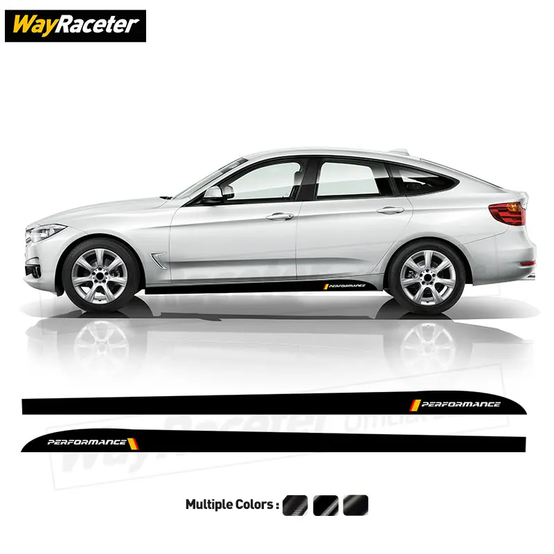 2 Pcs M Performance Decal Side Skirt Stripes Sticker For BMW F30 F31 M Packet F34 328i 335i 320i 330i 3 Series 2013-2019