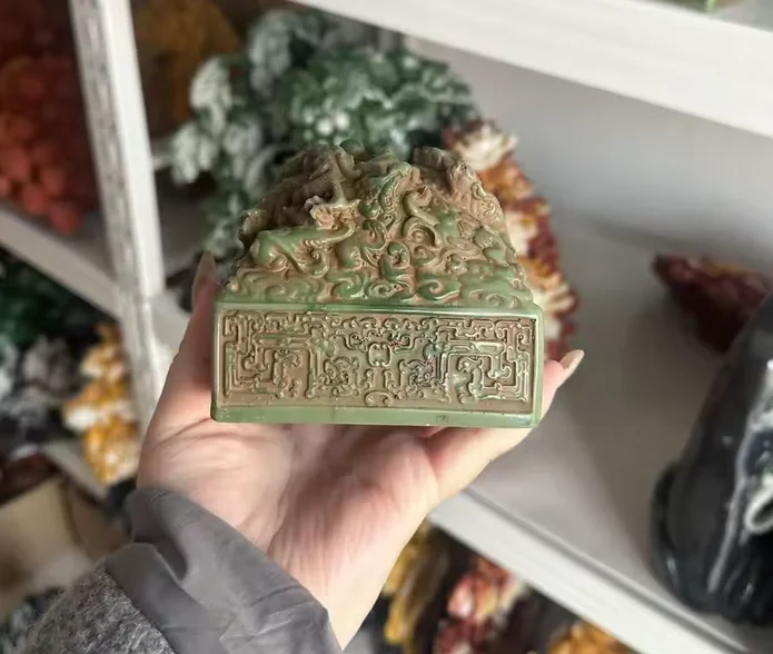 Shoushan Stone Dragon Seal Ancient Chinese Imperial Jade Seals Artificial stone Stamp Calligraphy Art Decor Figurine