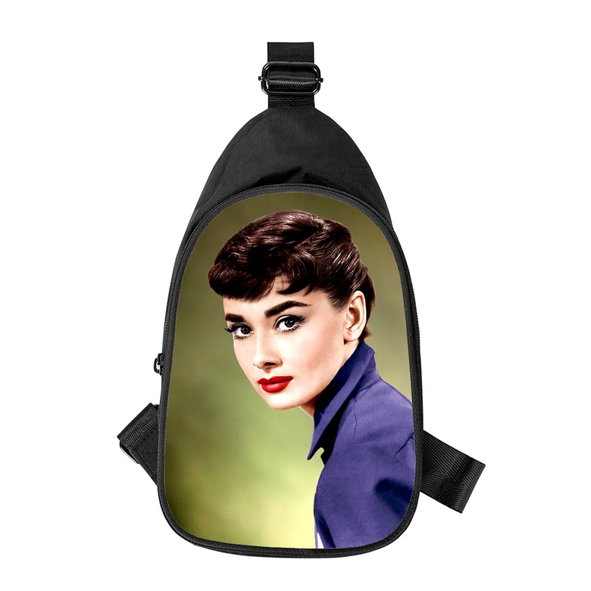 Audrey Hepburn 3D-Druck neue Männer Kreuz Brusttasche diagonal Frauen Umhängetasche Ehemann Schule Hüft tasche männliche Brust packung