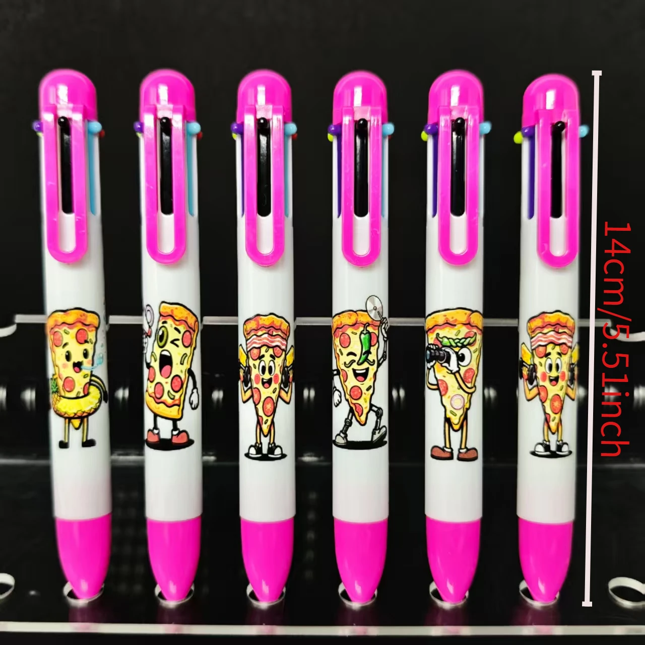 6/12 PCS Creative Pizza Pattern Multi Color Ballpoint Pen Daily Office Student Learning Stationery Gift Pen