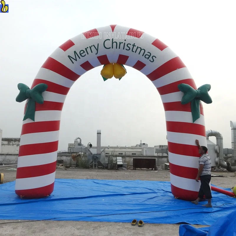 

18ft High Merry Christmas Inflatable Candy Cane Arch Lawn Yard/Mall Archway Decoration For Holiday