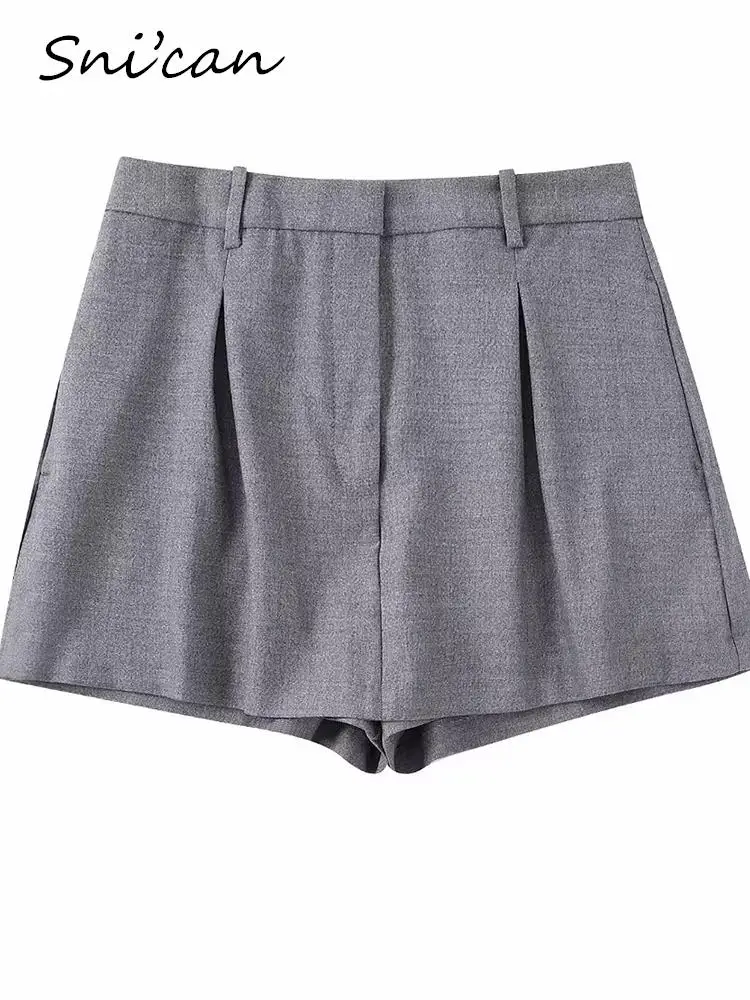 Casual Office Ladies Shorts Skirts Fashion Autumn High Waist Oversize Women Bottom faldas cortas Basic Female Jupe Faladas 2022