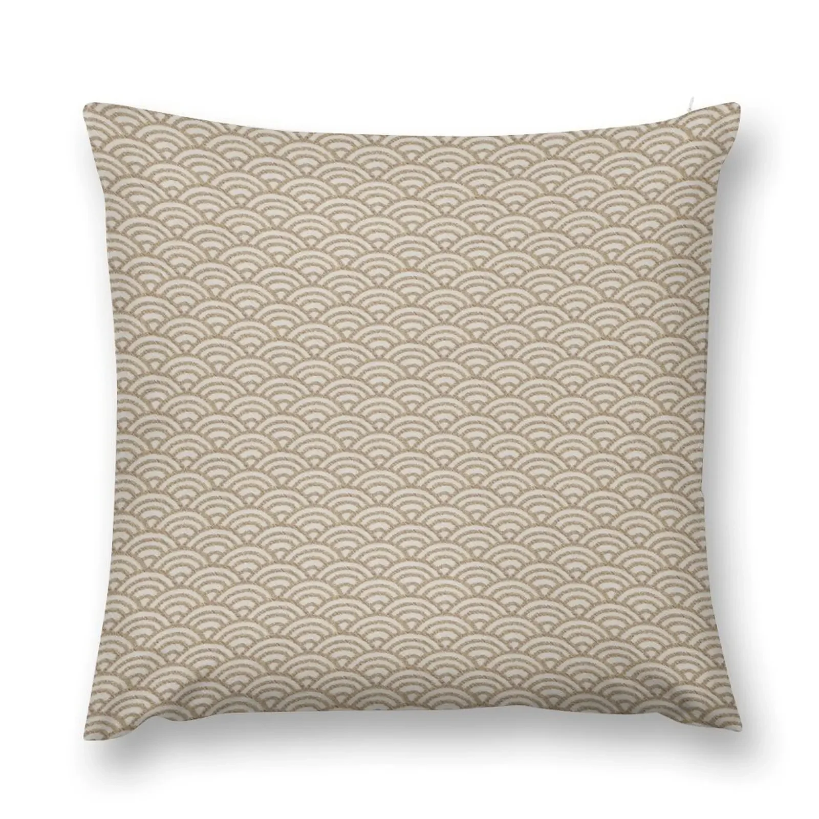 Gold Seigaiha Waves on white cream Throw Pillow luxury sofa pillows Cushion Cover Set pillow