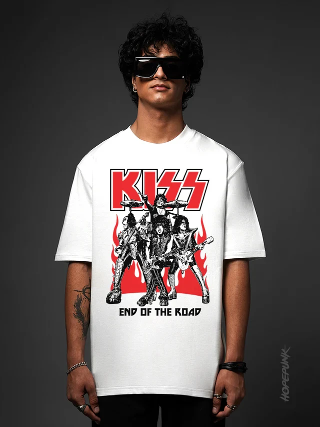 

2025 Kiss Hip Hop Band T Shirt Men Vintage O-neck Pure Cotton Short Sleeve Streetwear Harajuku Men's Clothing