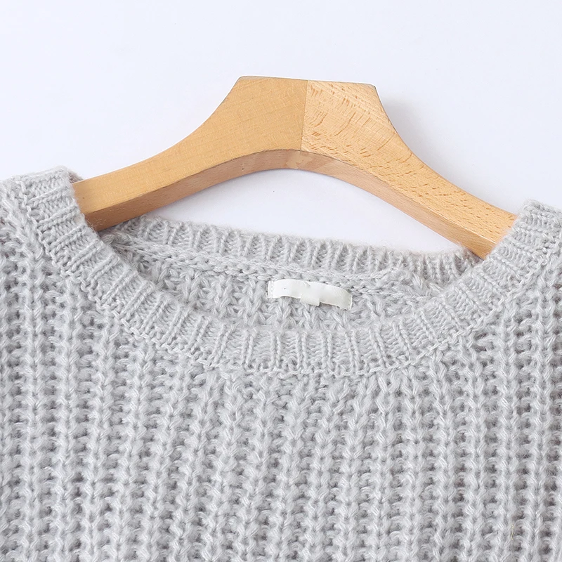 Coupe ample paresseux pull rond Ne pull femmes haut chaud couleur Blo tricoté Long Sve décontracté Sle hiver nouveauté