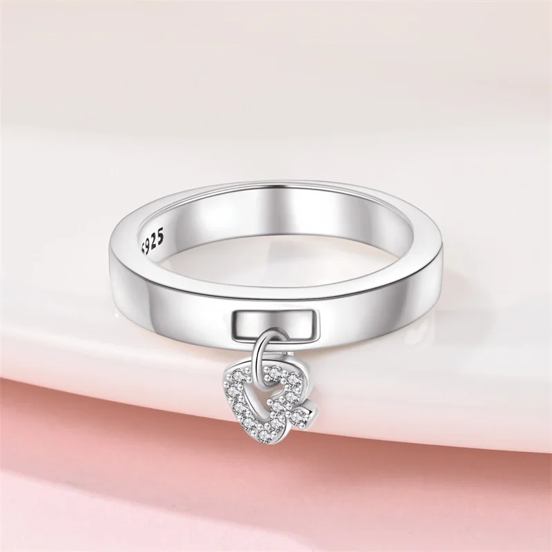 Edele 925 Sterling Zilveren Lotus & Magie Oog Dunne Hanger Ring Voor Vrouwen Diy Trouwring Sieraden Accessoires