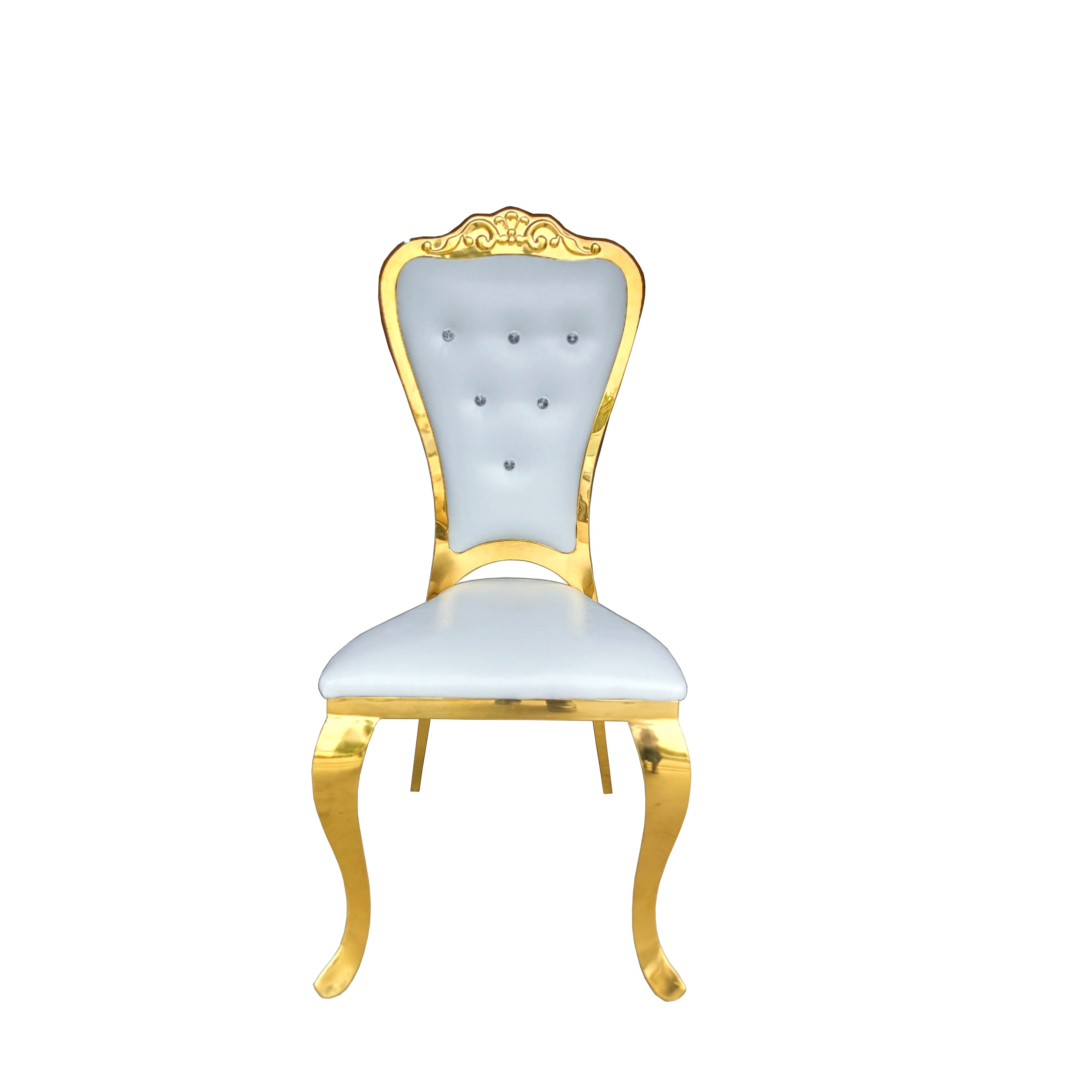 Luxury popular restaurant hotel metal stanlessteel stackable dining event deco chairs and table of wedding furniture