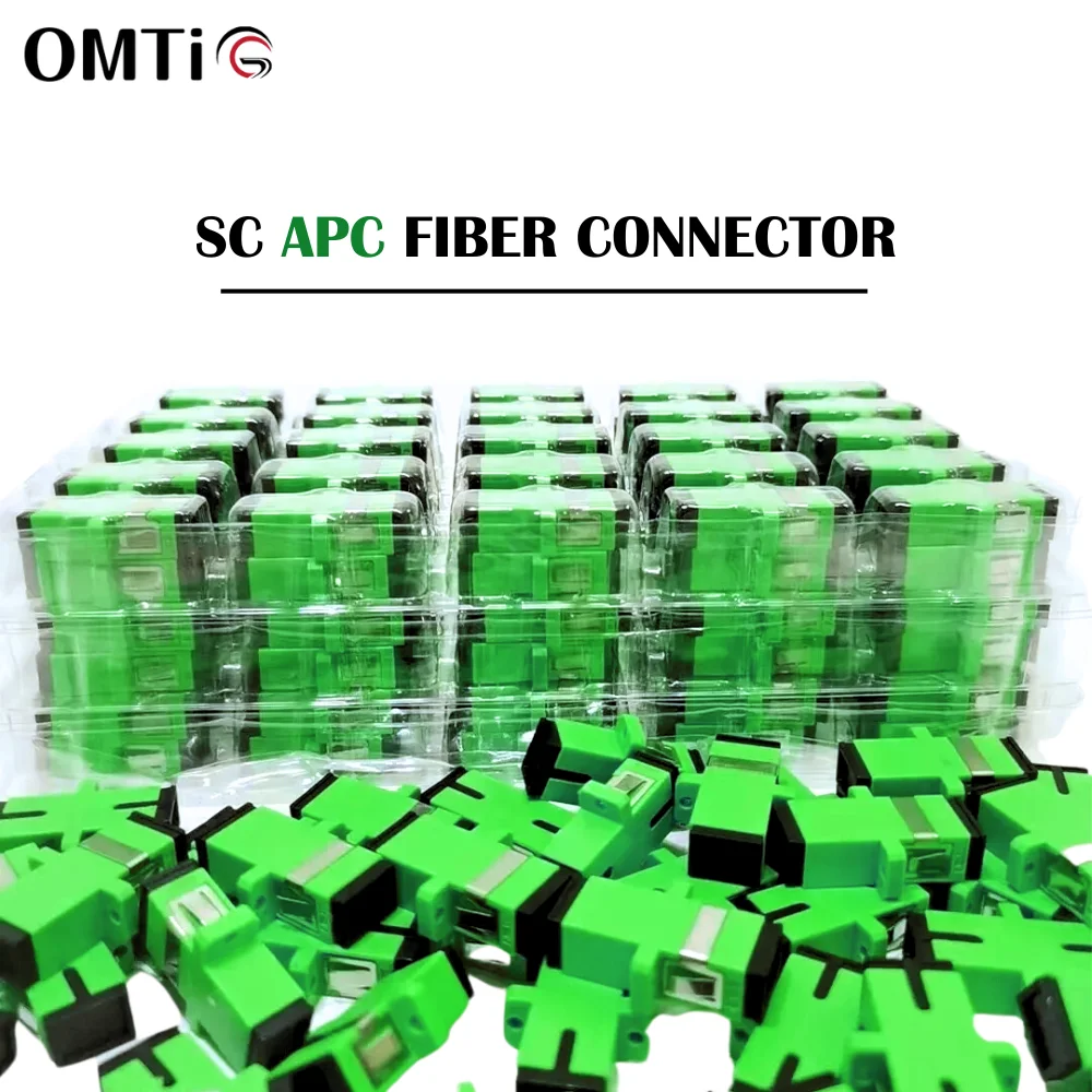 OMTiG High precision SC Optical fiber coupler SC APC Simplex single-mode Fiber optic Adapter SC APC Fiber flange 50-500PCS/LOT