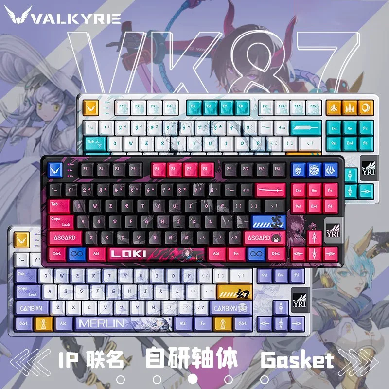 Valkyrie Vk87 Mechanical Keyboard Tft Color Screen Three Mode Hot Swap Wireless Gaming Keyboard 87 Keys Gasket Gamer Accessories