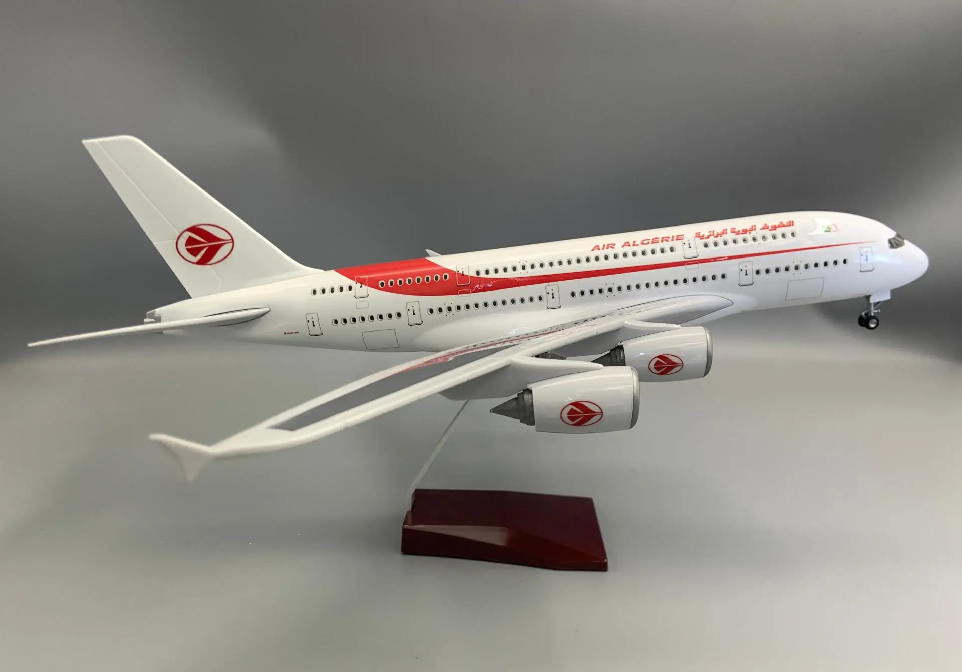 

Diecast Toy Plastic Resin Model 47cm Airplane Model 1/160 Scale A380 AIR Algeria Airline Aircraft with Light & wheels Collectibl