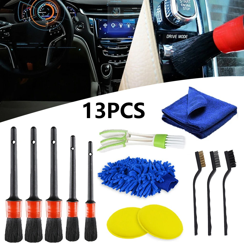 Car Cleaning Detailing Brush Set Dirt Dust Clean Brush Car Detail Tools Car Care Cleaning