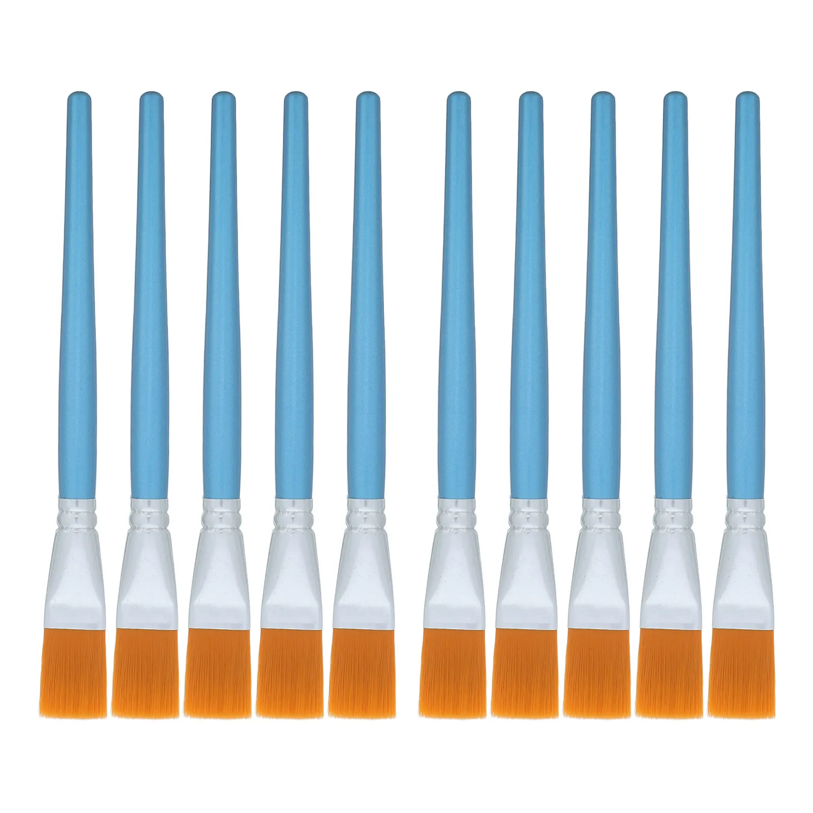 

10Pcs Flat Paint Brushes Nylon Hair Wooden Handle Art Brush Set for Acrylic Watercolor Face Body Painting Multi Purpose