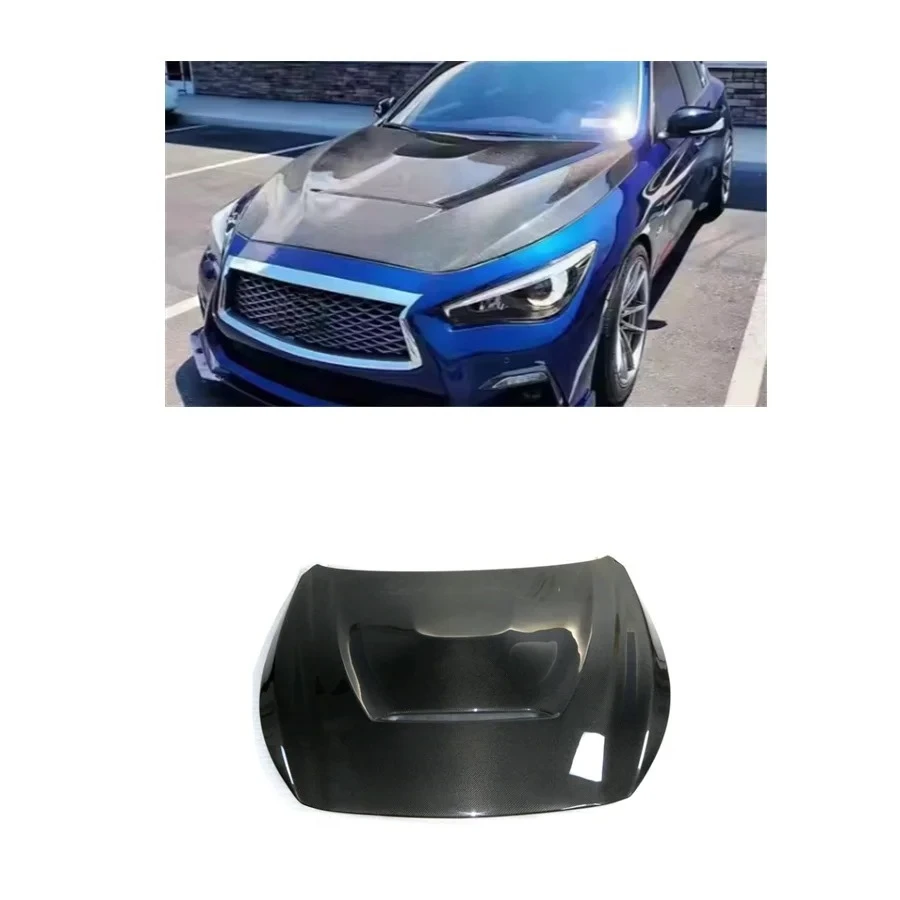 

Капот Q50 обновленный к капоте Q50 GTS для Infiniti Q50 2014-2021, высококачественный капот из углеродного волокна Q50