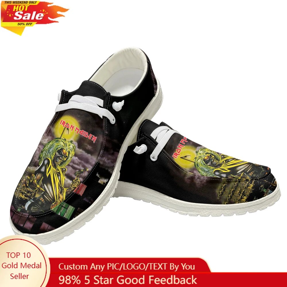 

I-Iron M-Maidens Rock Band Flat Casual Shoes Mens Womans Outdoor Lightweight Customize Hiking Shoes