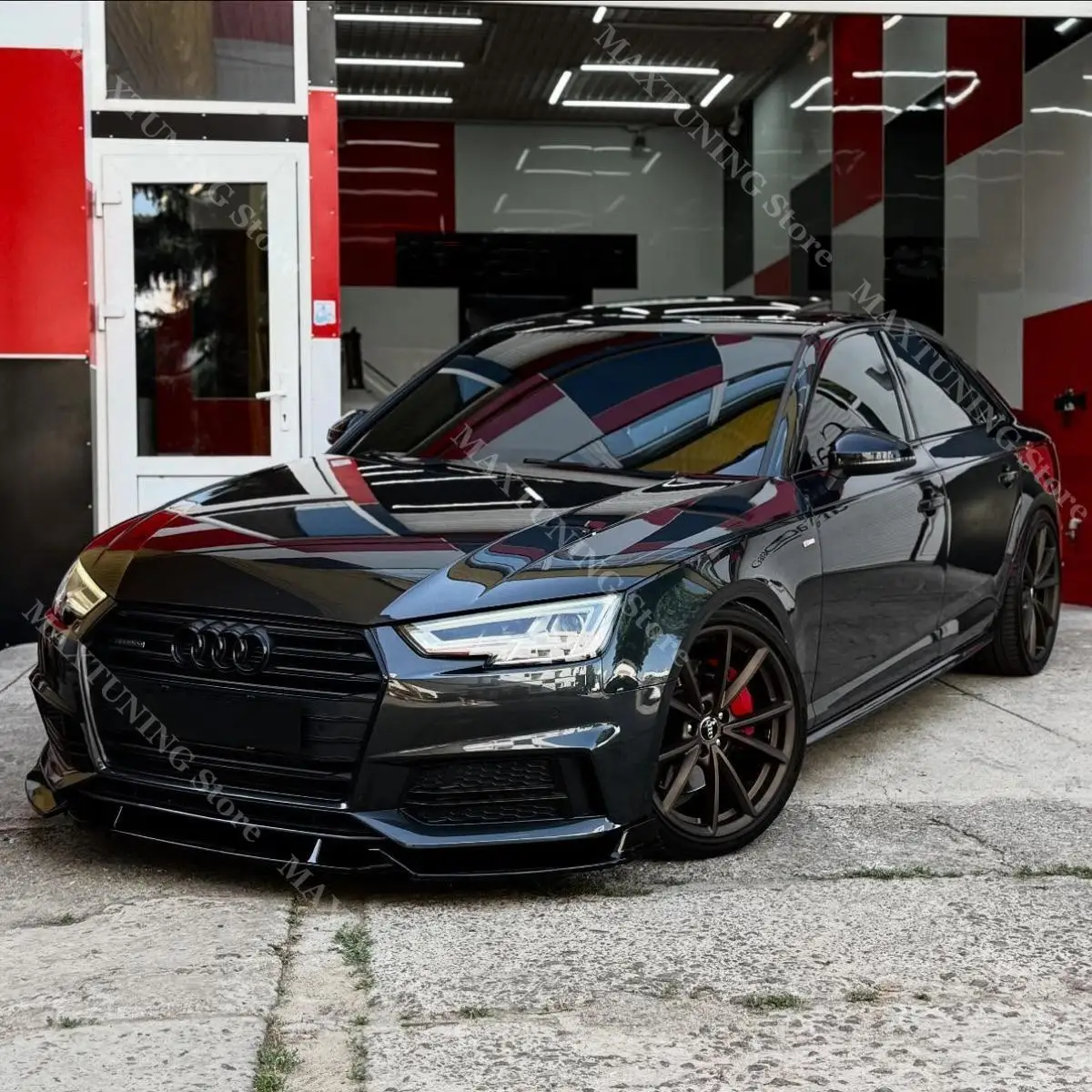 아우디 A4 B9 S-Line 프리페이스리프트 2015-2019용 프론트 범퍼 립 스포일러 스플리터 디퓨저 로워 가드 블랙 ABS 바디 키트 튜닝 썸네일 2